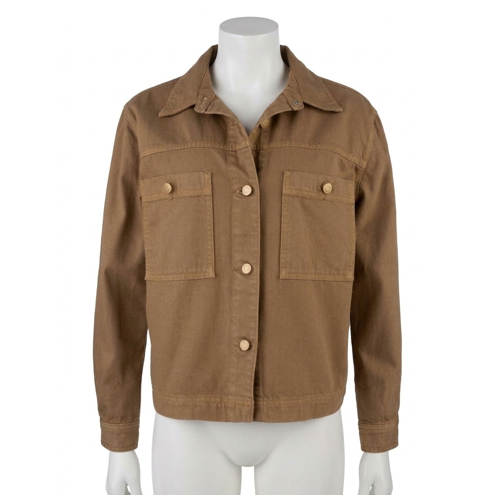 NEW KUT FROM THE KLOTH women's placid shirt jacket in camel